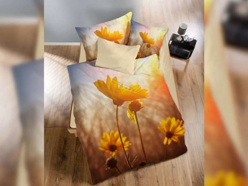 Bavlněné 3D povlečení 140x200, 70x90 Spring yellow