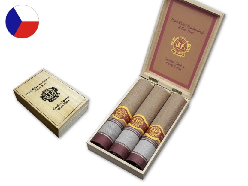 Luxusní pánské kapesníky dárkové EXCELLENT Dominik F 3ks