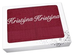 Dárková sada ručník + osuška se jménem Ratanika bordó