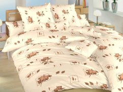 Bavlněné povlečení 140x200, 70x90 KOMFORT Ibišek banánový