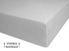 Prostěradlo froté na vysokou matraci 80x200 světle šedé