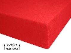 Prostěradlo froté na vysokou matraci 120x200 červené