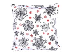 Vánoční povlak na polštářek 40x40 Černé a červené vločky