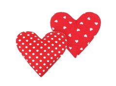 Dekorační polštářek SRDCE puntík + srdíčka 2ks