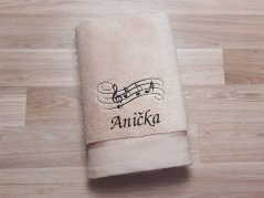 Osuška se jménem NA PŘÁNÍ 450g Noty béžová