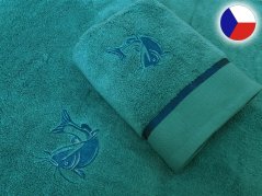 Luxusní ručník pro rybáře petrolejový 450g Sumec