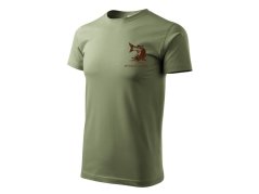 Tričko pro rybáře s výšivkou khaki - L Sumec