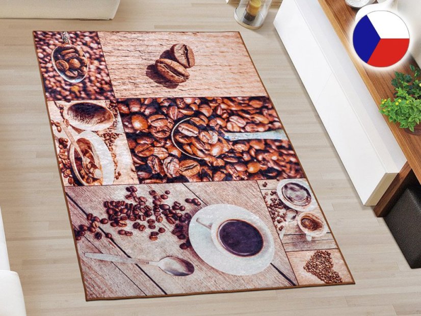 Koberec běhoun 3D Kávová zrna 80x120