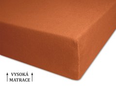 Prostěradlo froté na vysokou matraci 120x200 hnědé