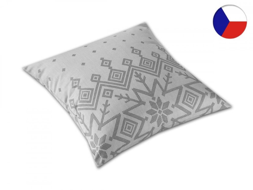 Vánoční povlak na polštář damašek 40x40 EXCELLENT GEON Nordic světle šedý