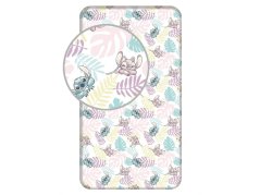 Dětské bavlněné prostěradlo s potiskem 90x200 Lilo a Stitch leaves