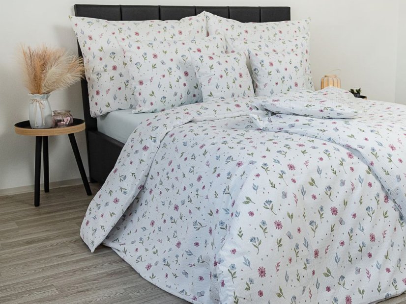 Francouzské povlečení krep EXCLUSIVE 2x 70x90, 200x200 Letní louka