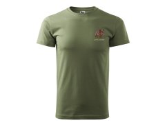 Tričko pro myslivce s výšivkou khaki - XL Kanec