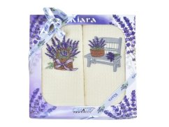 Dárková sada vaflových utěrek KIARA Lavička a košík 2ks