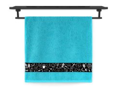 Froté ručník 50x100 NORA TISK 450g Stylový design tyrkysový