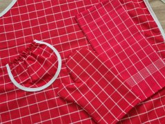 Vánoční dárkové balení Červená/bílá zástěra + chňapka + utěrka