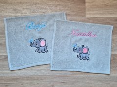 Dětský ručník se jménem 30x50 LILI Slůně šedé