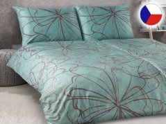 Luxusní povlečení bavlněný satén 70x90, 140x200 GEON Moderna šedotyrkys