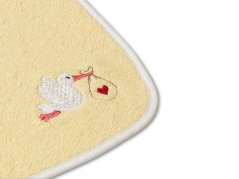 Dětský bryndák LOTA 25x25 Čapí pošta žlutá/bílá 350g 