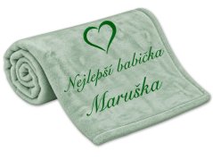 Deka Nejlepší babička se srdíčkem a jménem 150x200 šalvějová