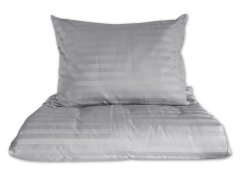 Damaškový povlak na polštář 40x40 Atlas grádl proužek šedý 2 cm