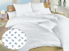 Francouzské povlečení krepové KOMFORT Malé růže modré 2x 70x90, 240x220
