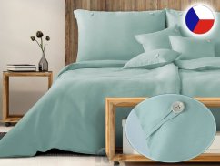 Lněné povlečení 140x220, 70x90 LENA zelinkavá