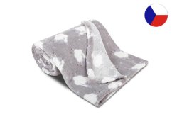 Luxusní dětská deka 100x150 Ovečky světle šedé 300g 