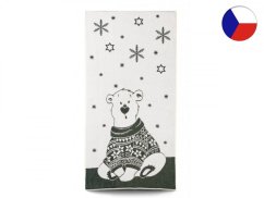 Vánoční osuška 75x150 ZARA 450g Lední medvěd ve svetru zelený