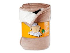 Prošívaná deka Ovečka 590g čokoládová/bílá 150x200