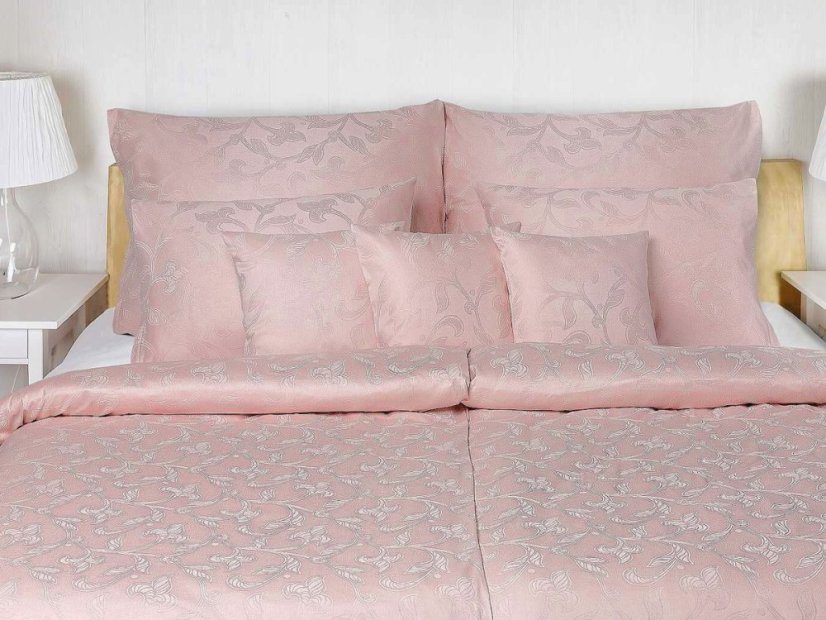 Luxusní damaškové povlečení Rokoko pudrové 2x 70x90, 240x200