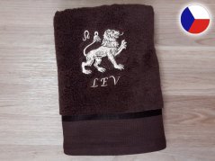 Luxusní dárkové balení ručníku Znamení Lev tmavě hnědá/hnědá