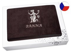 Luxusní dárkové balení ručníku Znamení Panna tmavě hnědá/hnědá