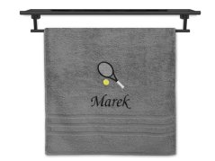 Osuška se jménem NA PŘÁNÍ stříbrná 70x140 Tenisová raketa
