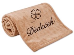 Deka pro dědečka se čtyřlístkem 150x200 čokoládová