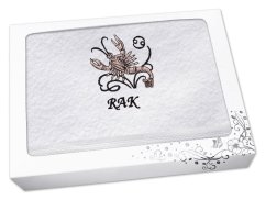Luxusní dárkové balení osušky Znamení Rak bílá/hnědá