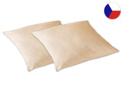 Damaškový dekorační polštářek 40x40 BOHEMA Něžné macešky meruňkové