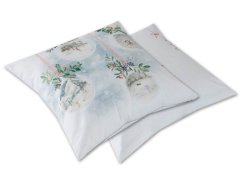 Vánoční saténový povlak na polštář 40x40 GARBO Baňky v zimě