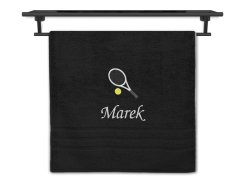 Osuška se jménem NA PŘÁNÍ černá 70x140 Tenisová raketa