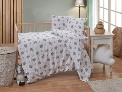 Dětské povlečení do postýlky bavlna Slůně šedé 45x60, 90x135