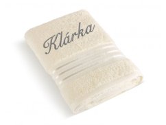 Komfortní osuška SE JMÉNEM 70x140 Linie vanilka