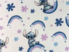 Dětské bavlněné prostěradlo s potiskem 90x200 Lilo a Stitch Rainbow