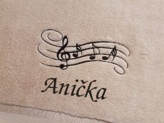 Osuška se jménem NA PŘÁNÍ 450g Noty béžová