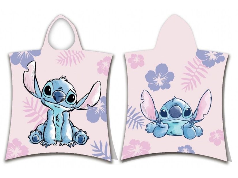 Dětské froté pončo/osuška Lilo a Stitch pink