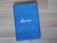 Osuška SE JMÉNEM 70x140 Ratanika modrá