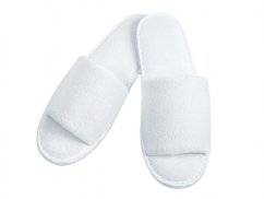 Bílé pantofle bez špičky hotelové KLASIK