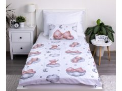 Dětské povlečení do postýlky 100x135, 40x60 Medvídek Ribbon baby