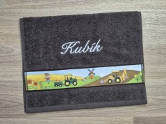 Dětský ručník se jménem NA PŘÁNÍ 30x50 Malý farmář hnědý