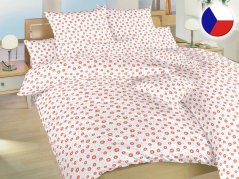 Krepové povlečení 140x200, 70x90 KOMFORT Anežka lososová na bílém