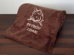 Deka pro rybáře 150x200 Kapr + Petrův zdar hnědá